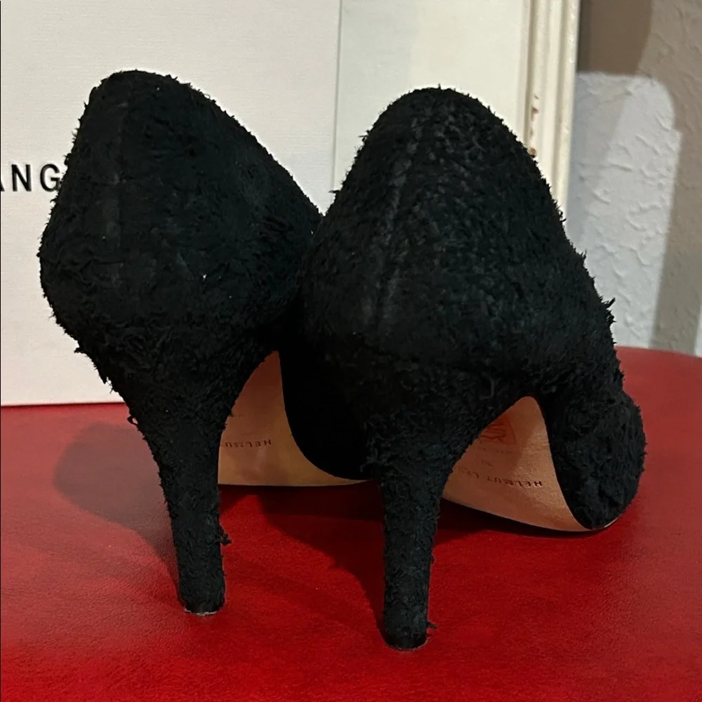 Helmut Lang Distressed Suede Black Heels